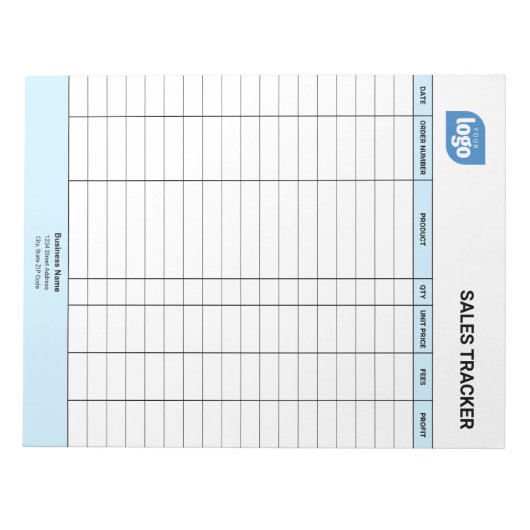 Personalized Small Business Sales Tracker Notepad ノートパッド (正面)