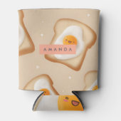 Personalized Smiley Toast and Egg Pattern 缶クーラー (正面)