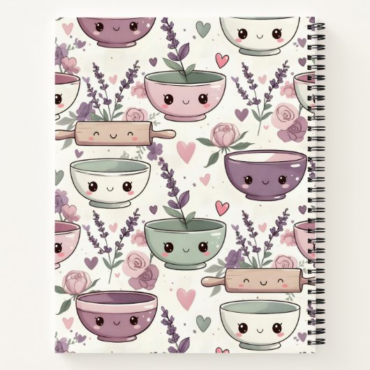 Personalized Smiling Floral Keepsake Recipe  ノートブック (裏面)