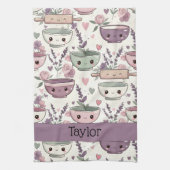 Personalized Smiling Floral Print キッチンタオル (縦)