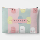 Personalized Smiling Pastel Sweets Kawaii アクセサリーポーチ (正面)