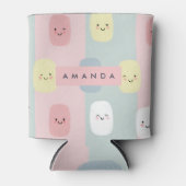 Personalized Smiling Pastel Sweets Kawaii 缶クーラー (正面)