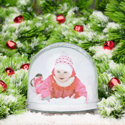 Personalized Snow Globe Photo Gift Ornament (クリスマス)