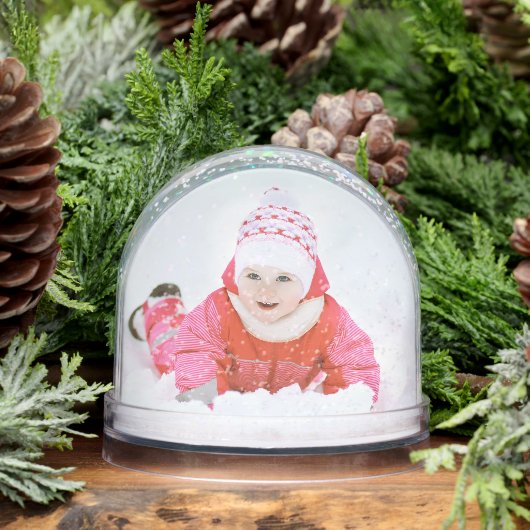 Personalized Snow Globe Photo Gift Ornament (冬)