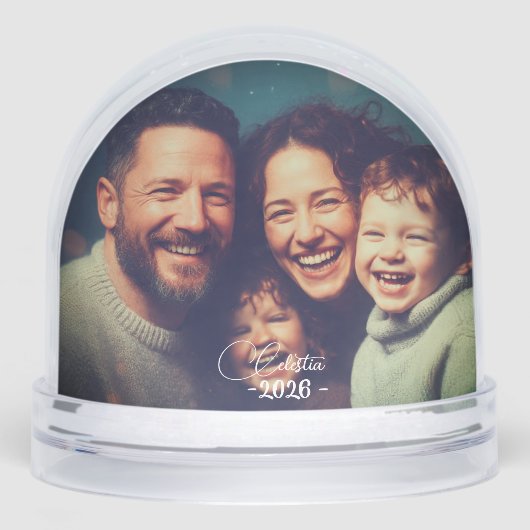 Personalized Snow Globe with Custom Photo and Name (正面)