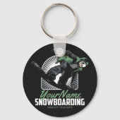 Personalized Snowboarding Snow Boarder Shredding   キーホルダー (正面)