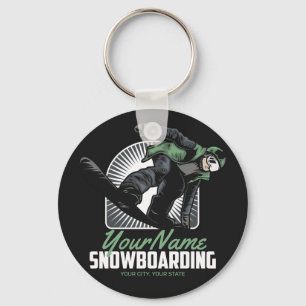 Personalized Snowboarding Snow Boarder Shredding キーホルダー