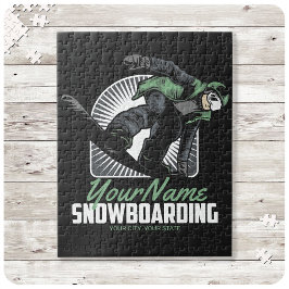 Personalized Snowboarding Snow Boarder Shredding ジグソーパズル