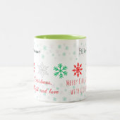 Personalized Snowflake Christmas ツートーンマグカップ (中央)