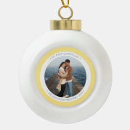 Personalized Snowflake Framed Ornament セラミックボールオーナメント