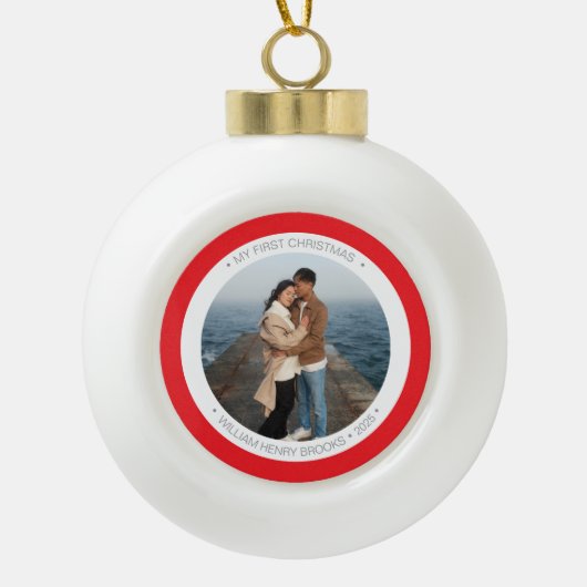 Personalized Snowflake Framed Ornament セラミックボールオーナメント (正面)