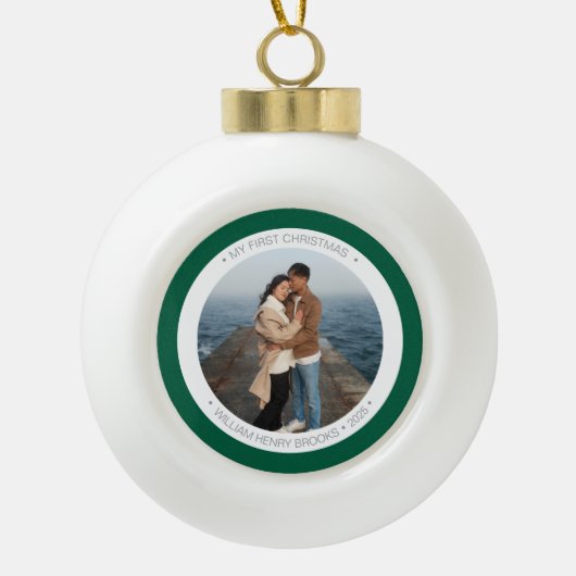 Personalized Snowflake Framed Ornament セラミックボールオーナメント (正面)