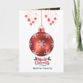 Personalized Snowflake Ornament  Christmas Card カード (正面)
