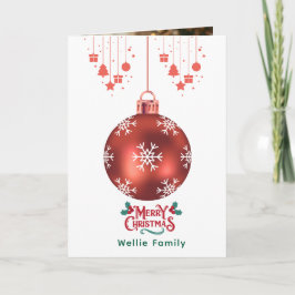 Personalized Snowflake Ornament Christmas Card カード