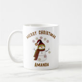 Personalized Snowman Christmas コーヒーマグカップ (左)