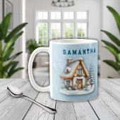 Personalized Snowman Christmas Mug with Name  コーヒーマグカップ