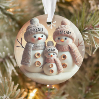 Personalized Snowman Family Ornament オーナメント