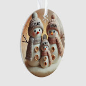 Personalized Snowman Family Ornament オーナメント (正面)