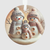 Personalized Snowman Family Ornament オーナメント (裏面)