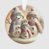 Personalized Snowman Family Ornament オーナメント (正面)
