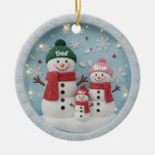 Personalized Snowman Family Ornament セラミックオーナメント (正面)