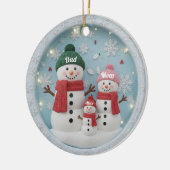 Personalized Snowman Family Ornament セラミックオーナメント (左)