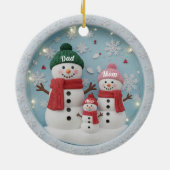 Personalized Snowman Family Ornament セラミックオーナメント (裏面)
