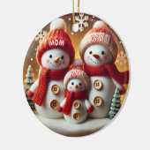 Personalized Snowman Family Ornament セラミックオーナメント (左)