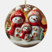 Personalized Snowman Family Ornament セラミックオーナメント (裏面)