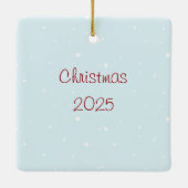 Personalized Snowman Family with children Ornament セラミックオーナメント (裏面)