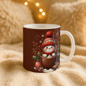 Personalized Snowman Mug - Custom Name Gift コーヒーマグカップ