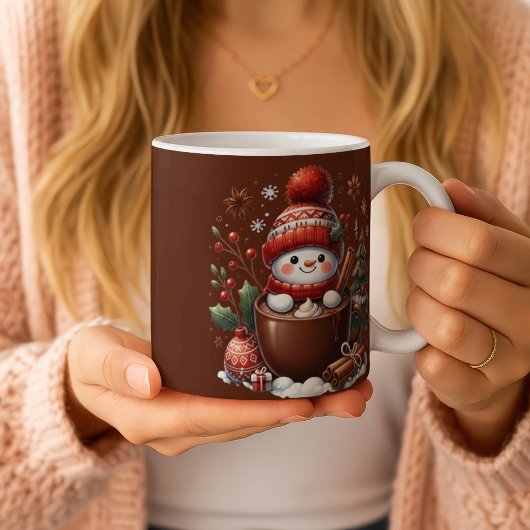 Personalized Snowman Mug - Custom Name Gift コーヒーマグカップ