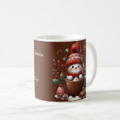 Personalized Snowman Mug - Custom Name Gift コーヒーマグカップ (正面右)