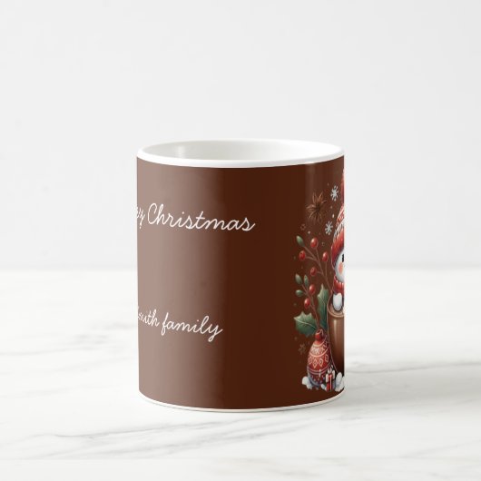 Personalized Snowman Mug - Custom Name Gift コーヒーマグカップ (中央)