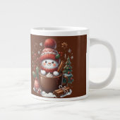 Personalized Snowman Mug - Custom Name Gift ジャンボコーヒーマグカップ (右)