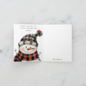 Personalized Snowman Plaid Christmas Family Name  シーズンカード (内部)
