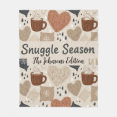 Personalized Snuggle Season Family Name フリースブランケット (正面)