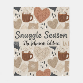 Personalized Snuggle Season Family Name フリースブランケット