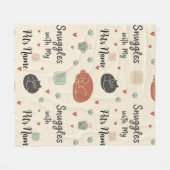 Personalized Snuggles with My Dog/Cat Christmas フリースブランケット (正面(横))