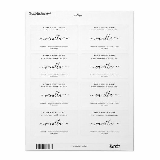 Personalized Soap Label Sticker ラベル (フルシート)