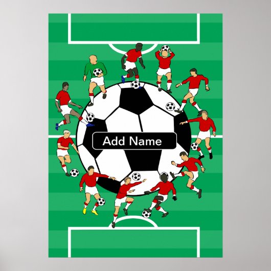 Personalized soccer ball and players ポスター (正面)