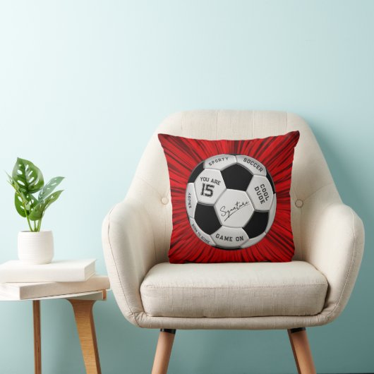 Personalized Soccer Ball Birthday | Age Name Text クッション (椅子)