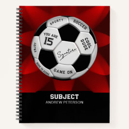 Personalized Soccer Ball Birthday  | Age Name Text ノートブック