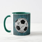 Personalized Soccer Ball Birthday  | Age Name Text マグカップ (左)