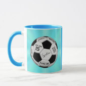 Personalized Soccer Ball Birthday  | Age Name Text マグカップ (左)