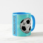 Personalized Soccer Ball Birthday  | Age Name Text マグカップ (正面右)