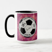 Personalized Soccer Ball Birthday  | Age Name Text マグカップ (左)