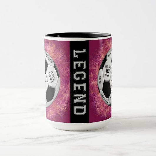 Personalized Soccer Ball Birthday  | Age Name Text マグカップ (中央)