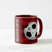 Personalized Soccer Ball Birthday  | Age Name Text マグカップ (正面右)