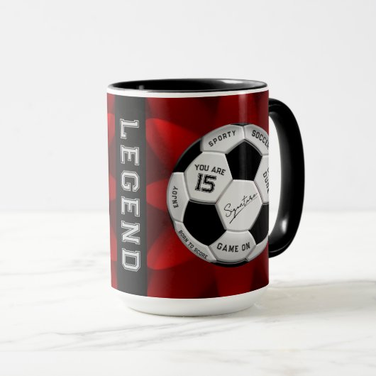 Personalized Soccer Ball Birthday  | Age Name Text マグカップ (正面右)